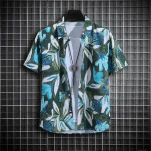 Children's blouse Summer Vacation Floral Print Shirt Kids Boy Hawaiian Short Sleeve New Cool Tops Casual Children Girl Clothes 