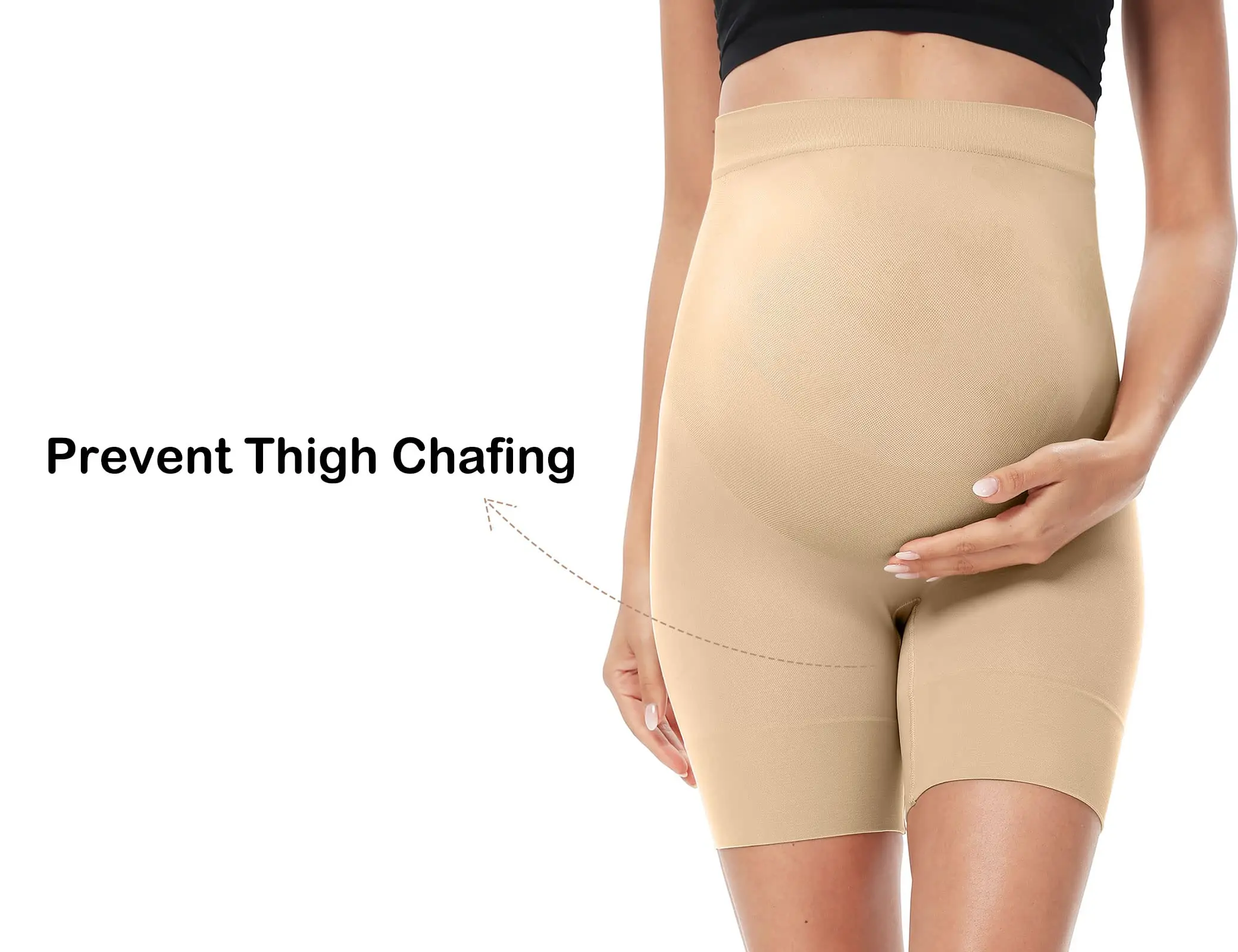 Secret Fit Shaper Panty - Seamless Maternity Shapewear for Dress, Belly Support, Prevent Thigh Chaffing - Image 3