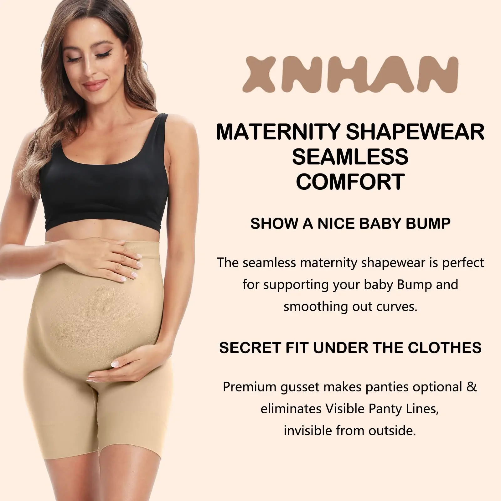 Secret Fit Shaper Panty - Seamless Maternity Shapewear for Dress, Belly Support, Prevent Thigh Chaffing - Image 2