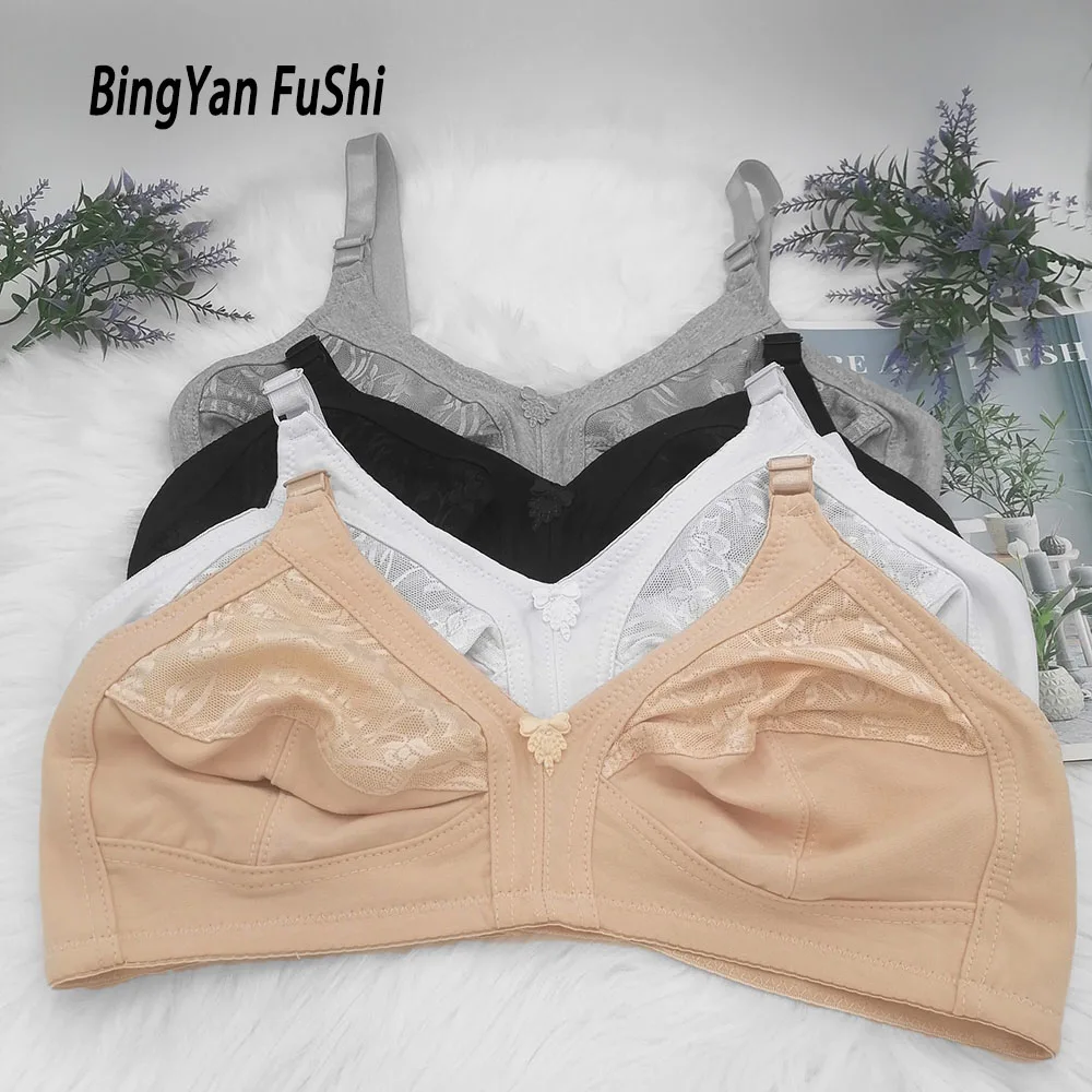 Women Bra Seamless Underwear Cotton Bras for Women Push Up Comfy Sexy Lace Full Cup C D E F Lingerie Top Large Size 38-50 BH C03 - Image 4