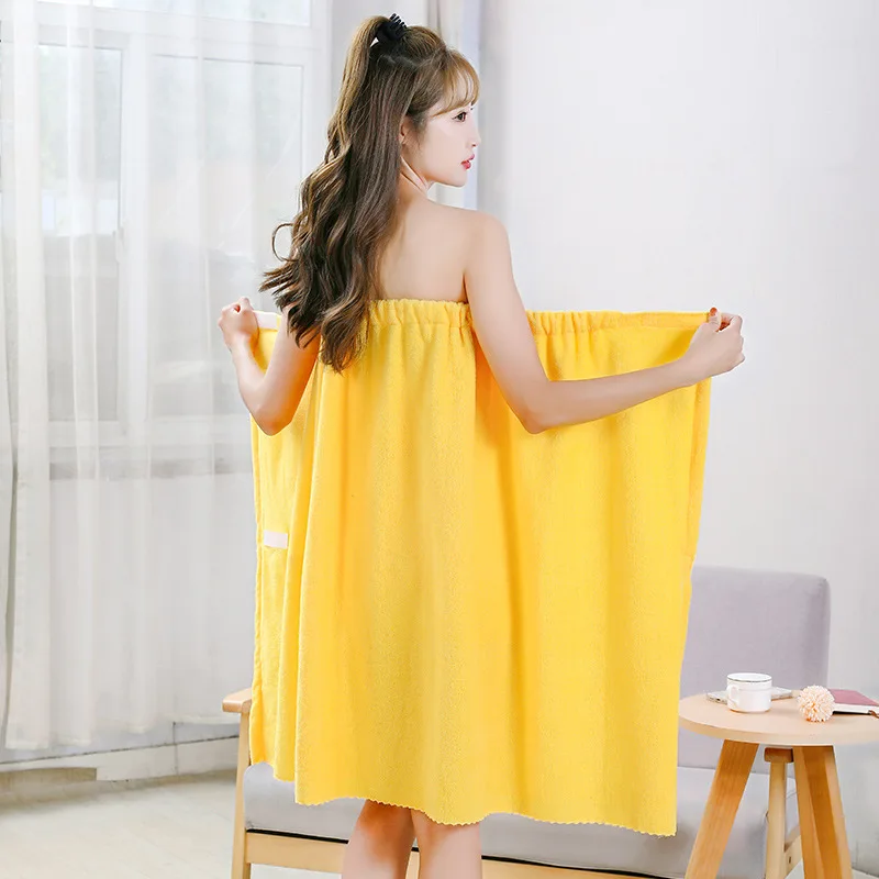 Women Fast Drying Bowknot Wearable Bath Towel Shower Spa Wrap Body Beach Bathroom Bathrobe Robe Soft Absorbent Microfiber - Image 2