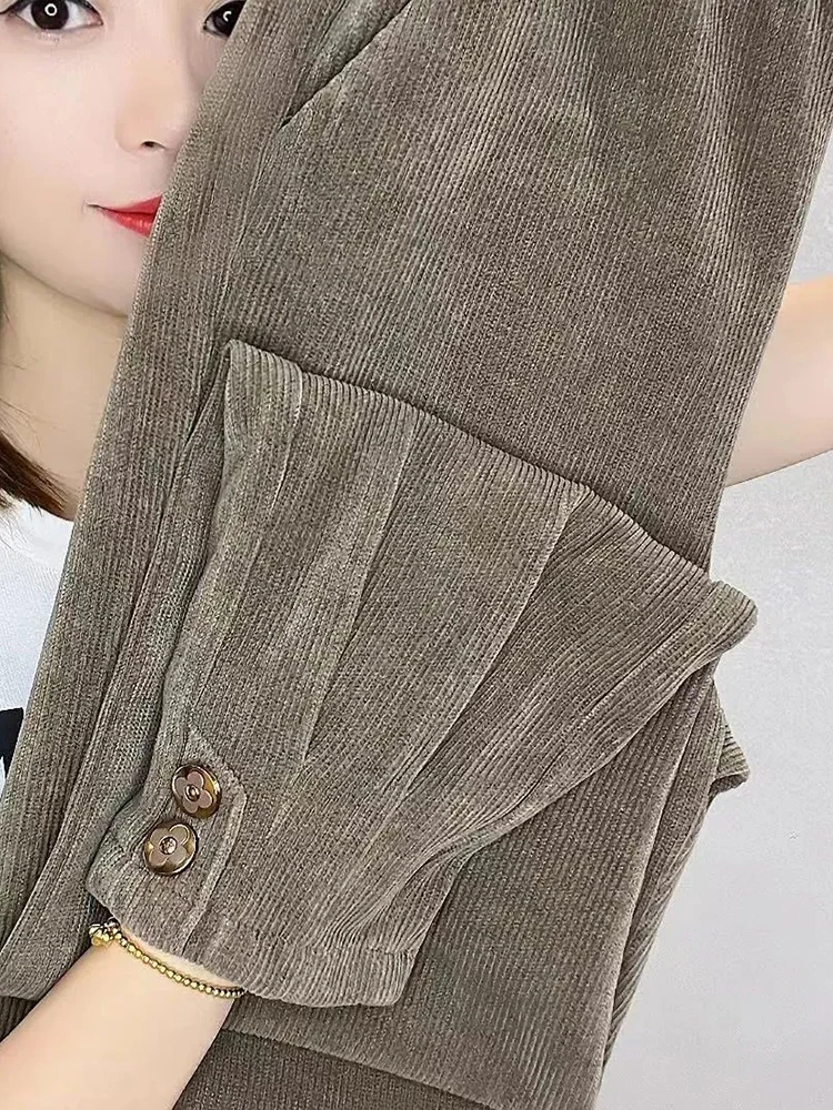 Corduroy Velvet Lined Warm Harem Ankle-length Pants Winter Thicken Women New Jogger Pantalones Casual Snow Wear Sweatpants - Image 2