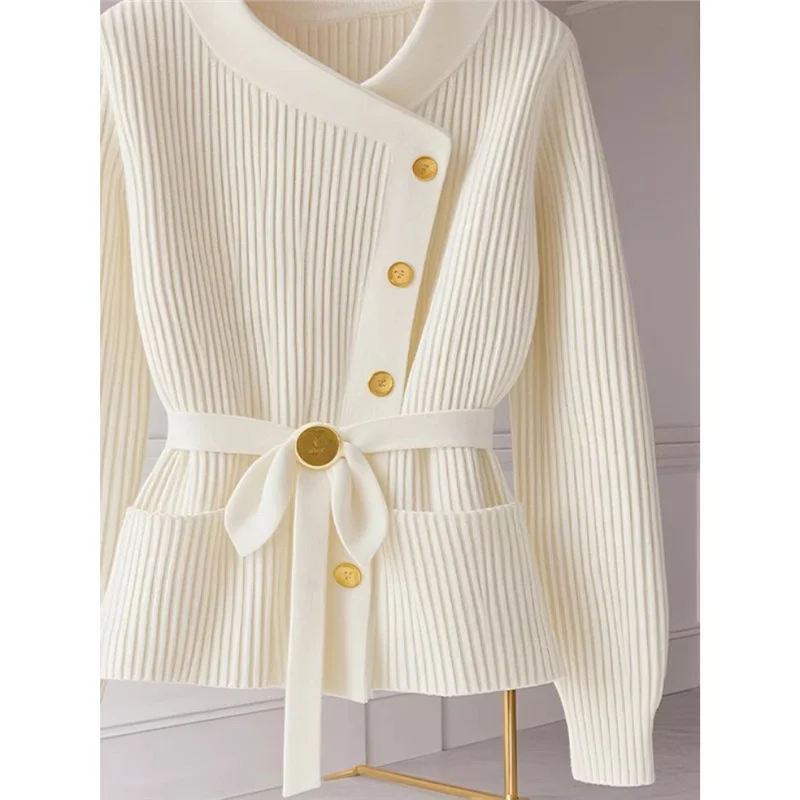 Fashion Round Neck Autumn New Women Cardigan Sweater High Quality Chic Long Sleeve Casual Knitwear Female Bottoming Shirts Tops - Image 4