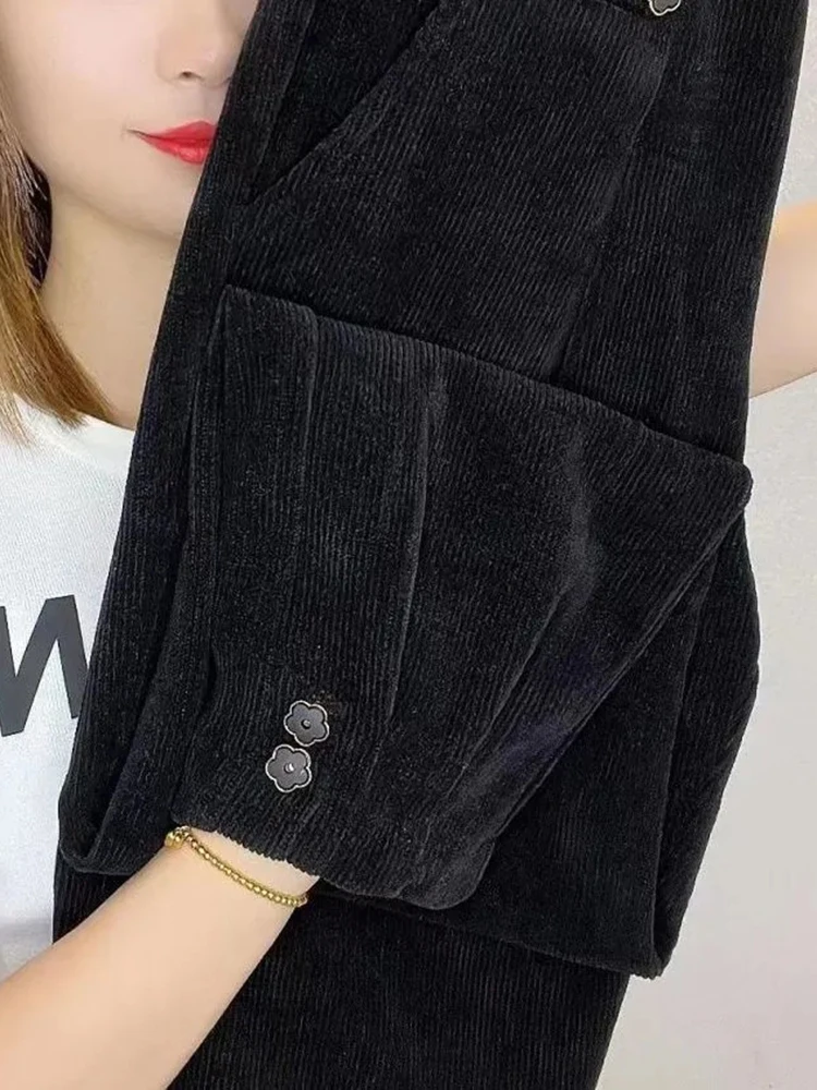 Corduroy Velvet Lined Warm Harem Ankle-length Pants Winter Thicken Women New Jogger Pantalones Casual Snow Wear Sweatpants - Image 5