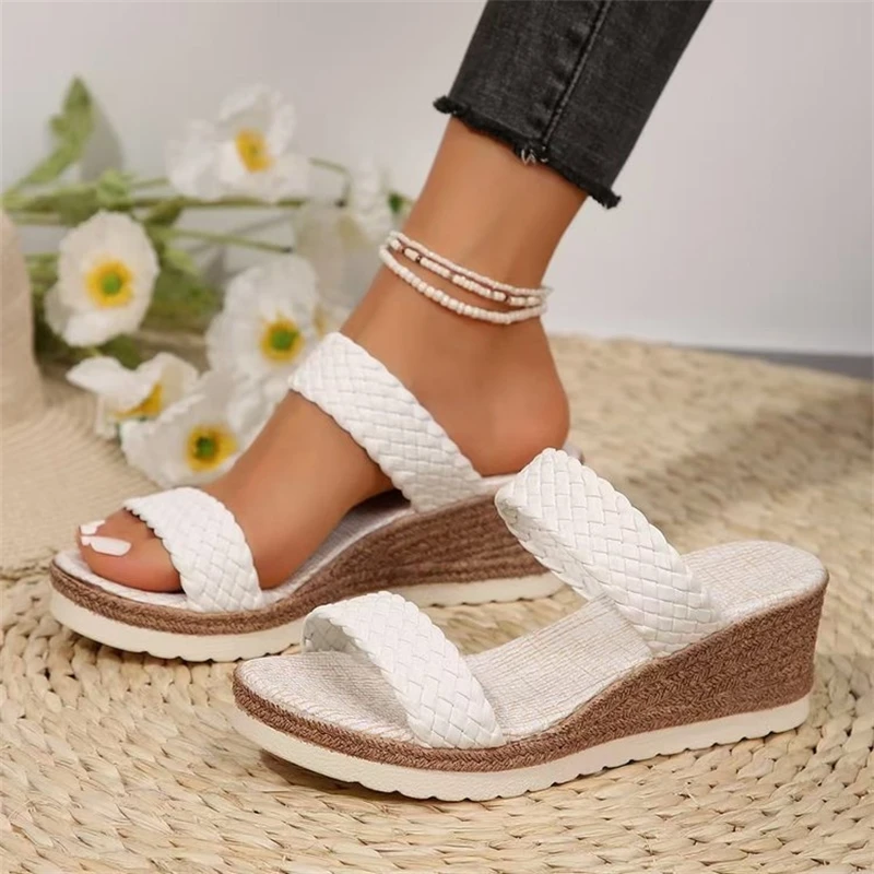 Women Sandals Shoes Summer Non-Slip Women Shoe Slip On Sandals Woman Wedge Sandals Ladies Beach Female Slipper Footwear - Image 4