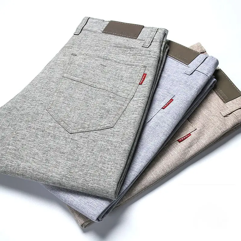 Spring Summer Men Thin Linen Straight Pants Streetwear Fashion New Business Casual Pockets Slim Big Size Male Versatile Trousers - Image 5