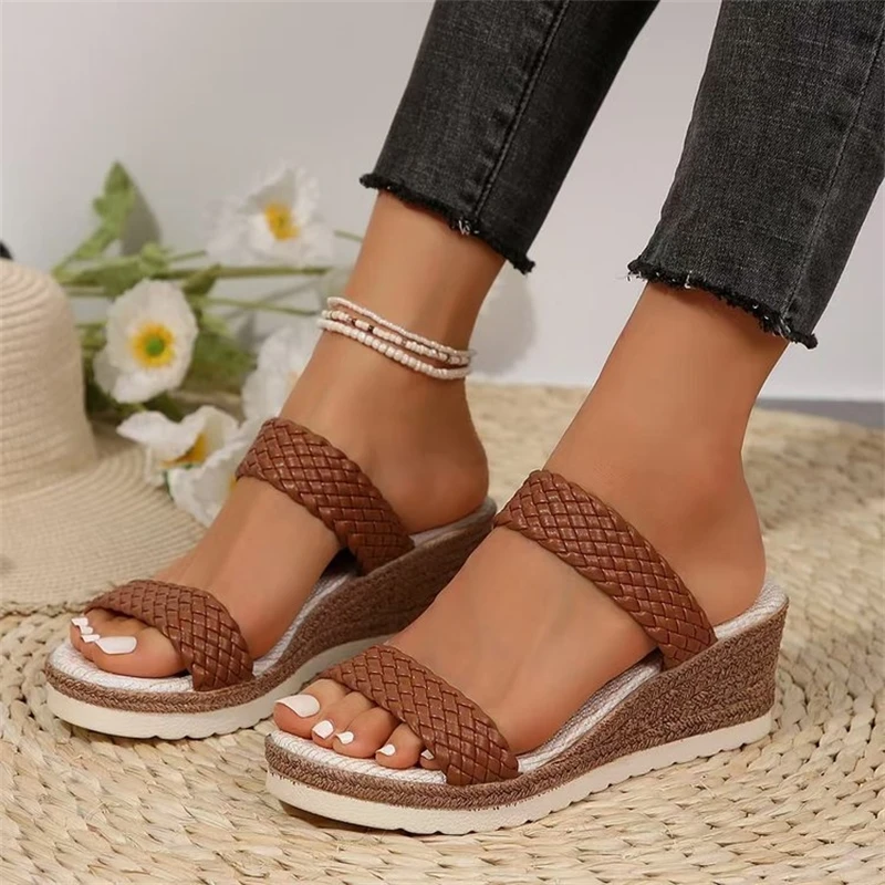 Women Sandals Shoes Summer Non-Slip Women Shoe Slip On Sandals Woman Wedge Sandals Ladies Beach Female Slipper Footwear - Image 3