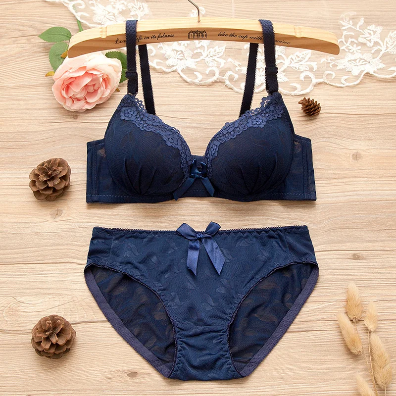 Girl Sweet Wireless Bra Lace Bows Underwear Sets Breathable Small Breast Bralette Top Briefs for Women Teen Girl Lingerie Suits - Image 4