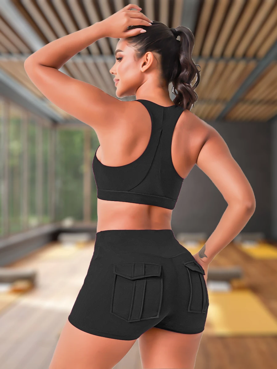Tights With Pockets Women's Fitness Shorts Pilates Leggings Outdoor Yoga Casual Sports Naked Feel Compression Lady Gym Clothing - Image 3