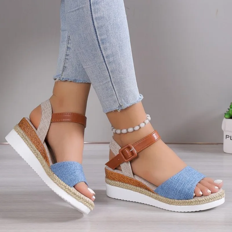 Summer Sandals Women Shoes Outdoor Sandals Woman Non-Slip Ladies Shoes Wedge Sandals Ladies Retro Female Women Sandal Footwear - Image 5