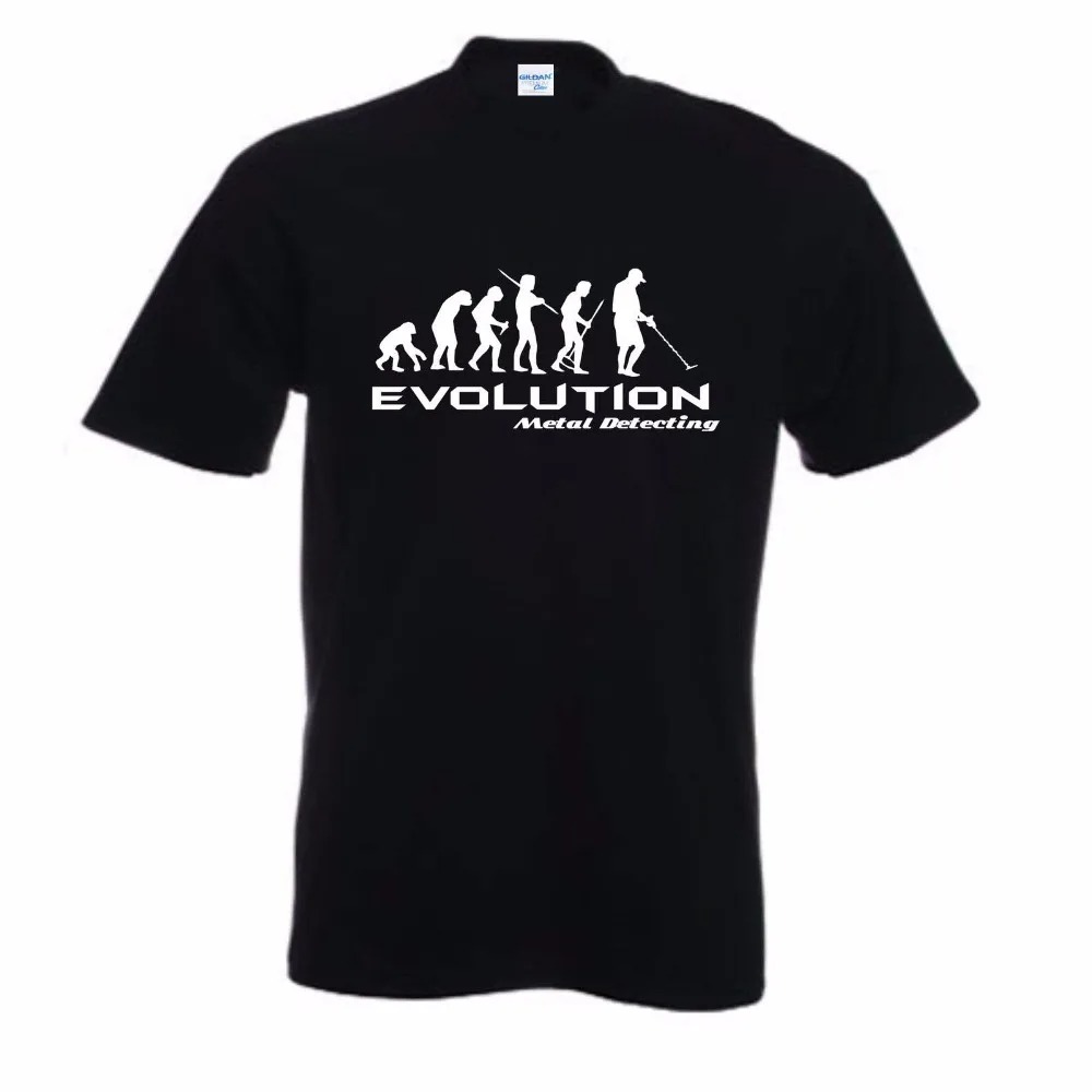 Metal Detector Evolution T-Shirt – Funny Darwin Theory Retro Tee
