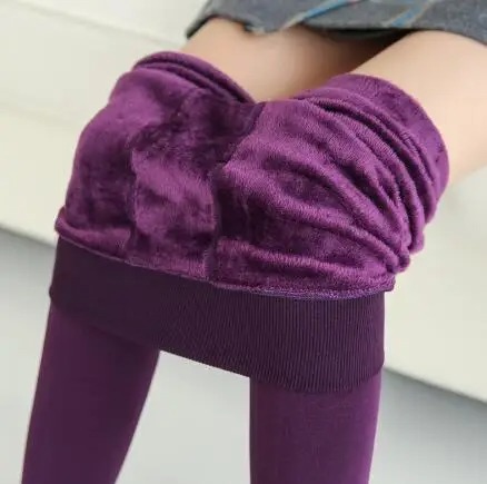 Women’s Winter Fleece Leggings – Punk Black High Waist Jeggings - Image 6